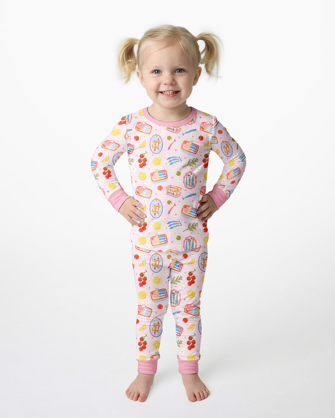 Preppy Sardines Bamboo Two Piece Long Sleeve Pajama Set