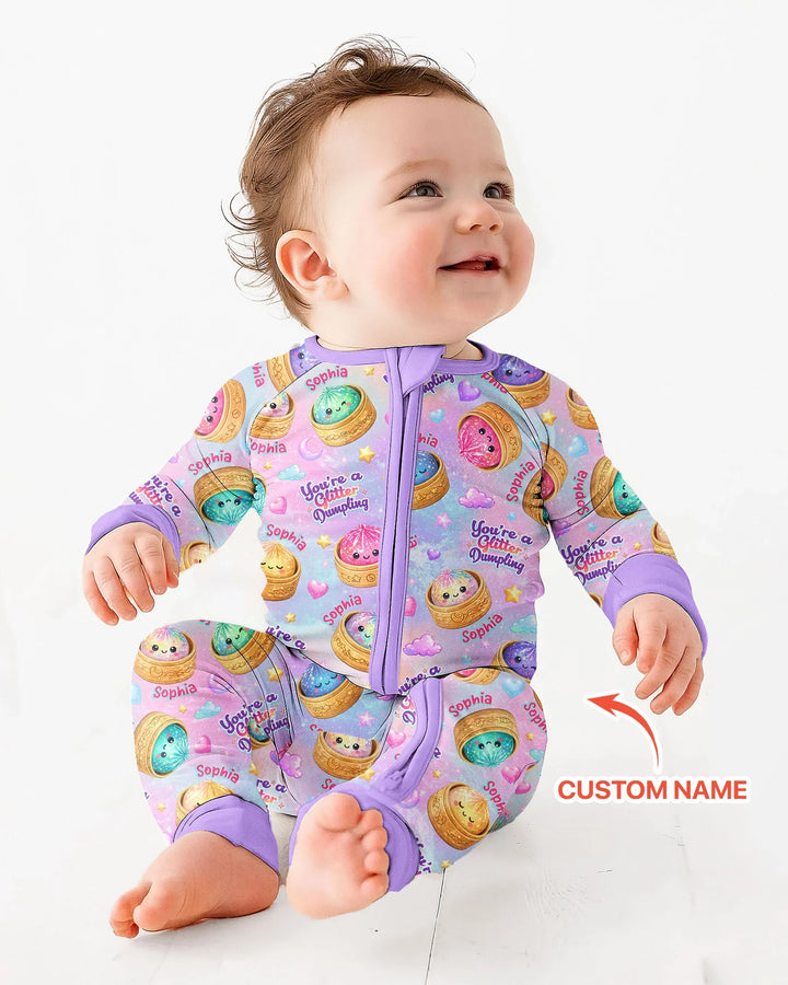 Custom Name You're A Glitter Dumpling Bamboo Convertible Zippy