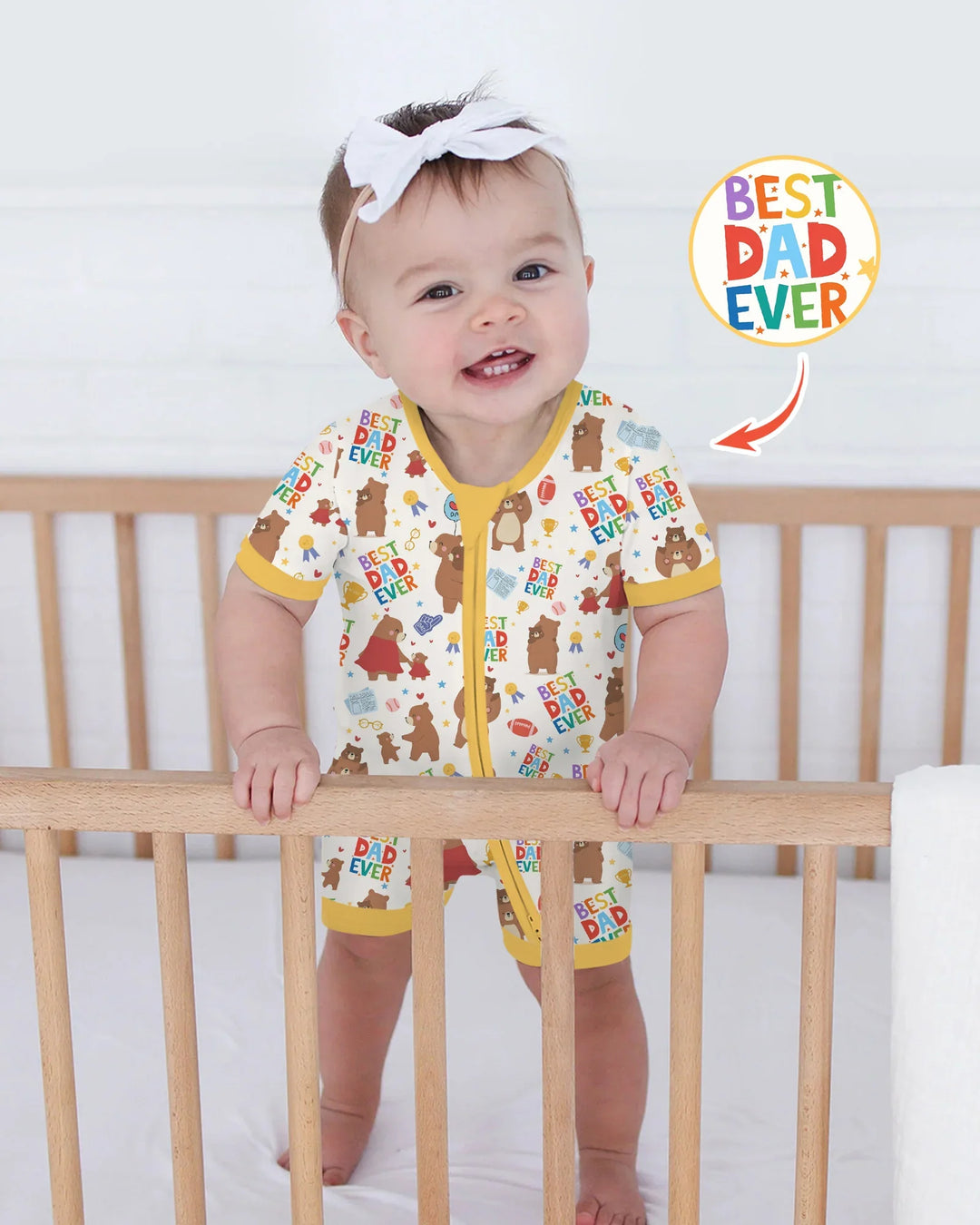 Best Daddy Bear Ever Family Matching Bamboo Shorty Zippy