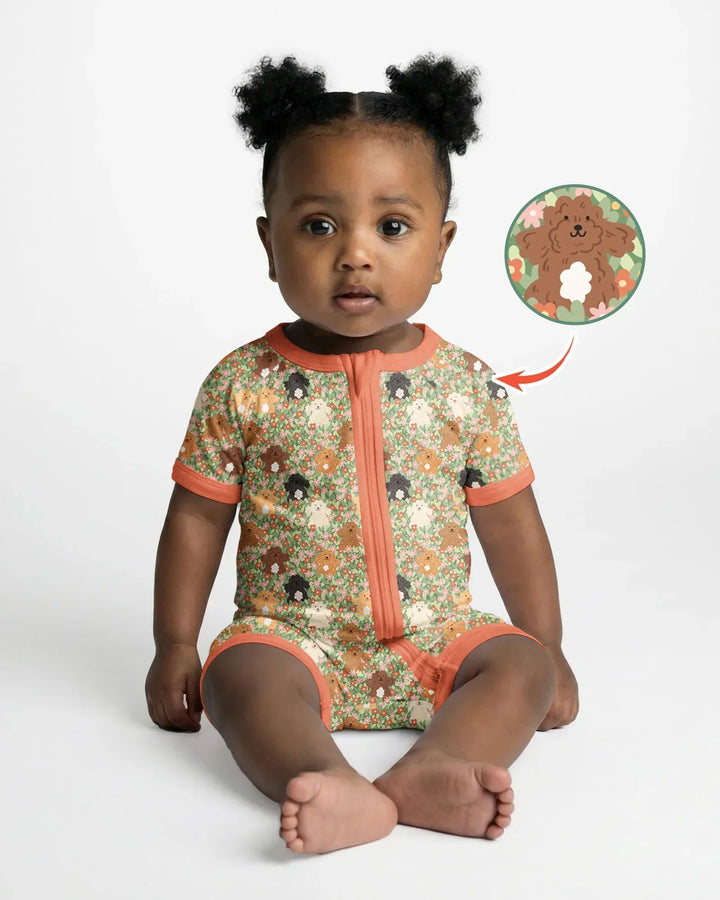 Puppy Garden Family Matching Bamboo Shorty Zippy