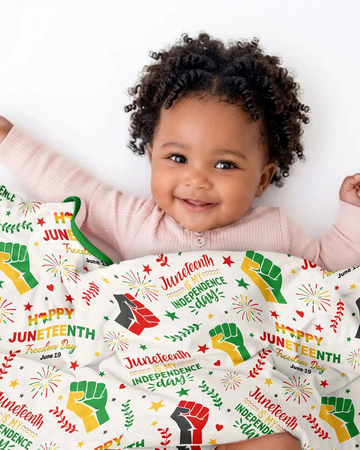 Happy Juneteenth Freedom Day Bamboo Blanket