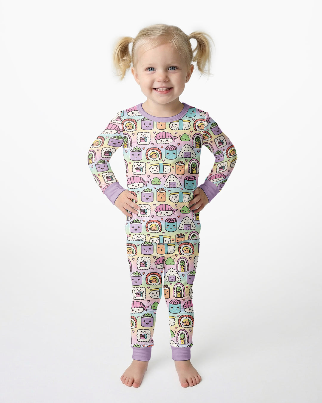Kawaii Sushi Bamboo Two Piece Long Sleeve Pajama Set