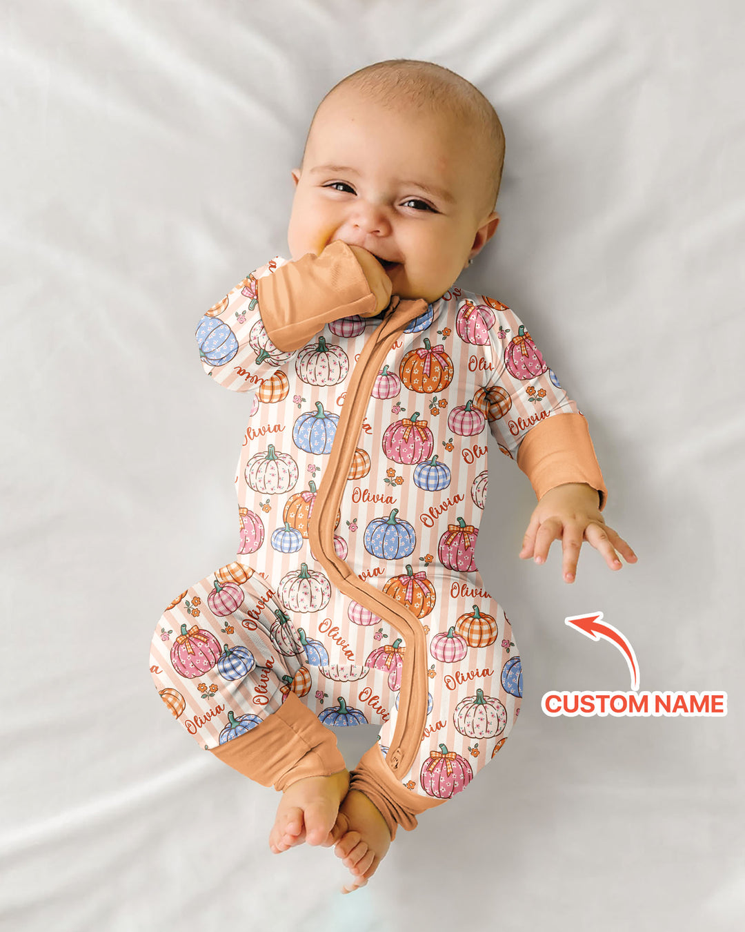 Custom Name Pumpkin Patch Bamboo Convertible Zippy