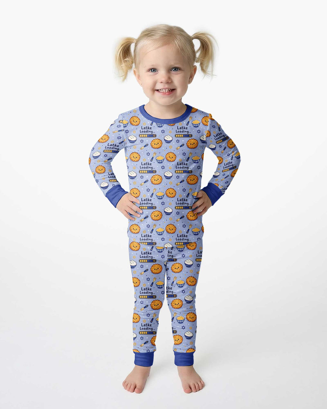 Latke For Hanukkah Bamboo Two Piece Long Sleeve Pajama Set