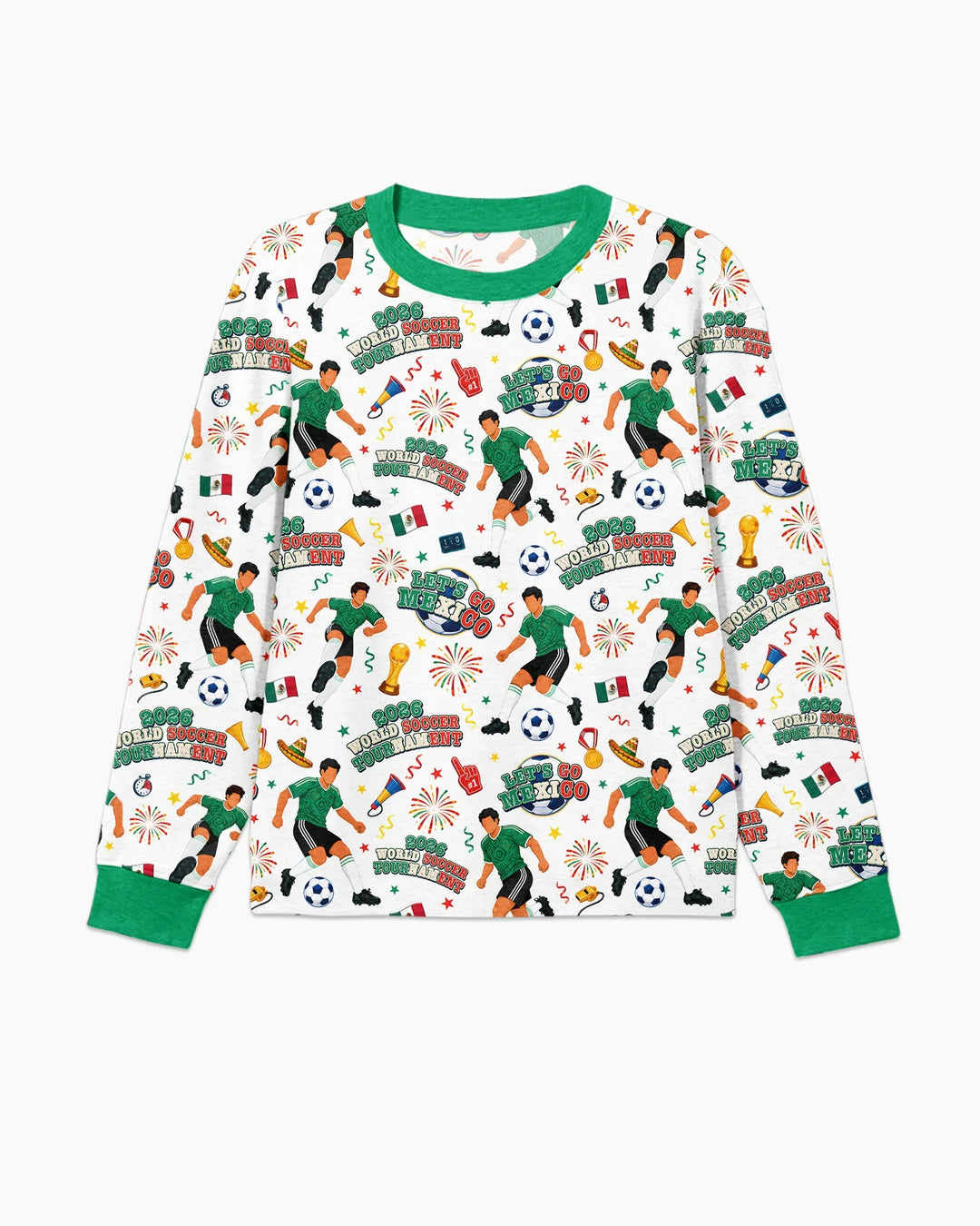 World Soccer Tournament Let's Go Mexico Family Matching Bamboo Men's Pajama Set