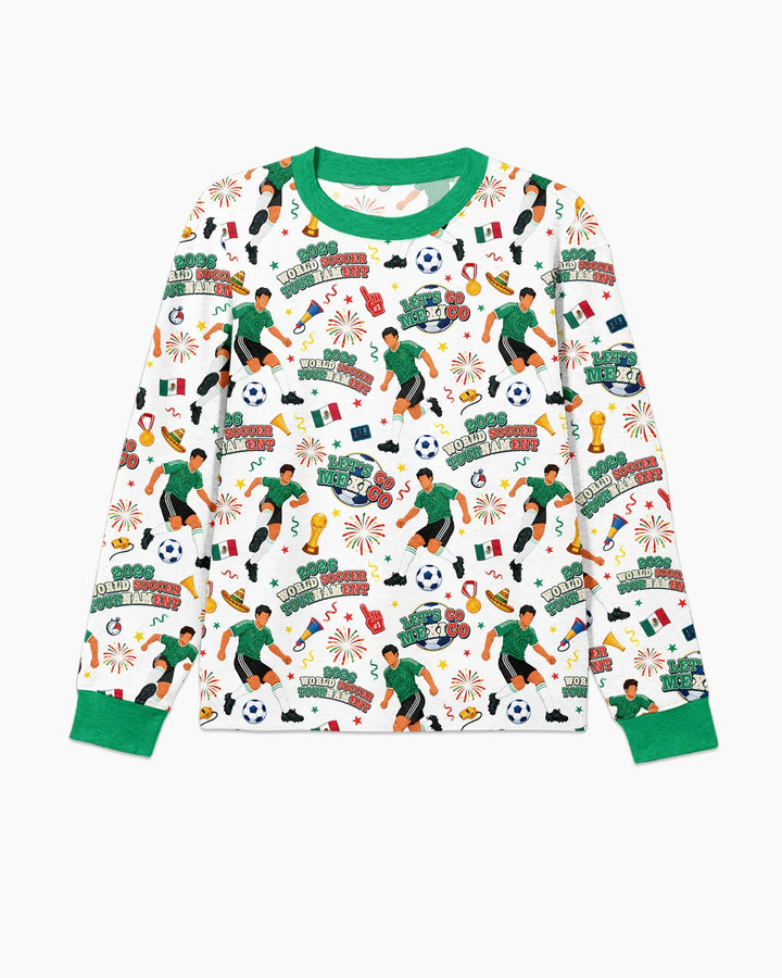 World Soccer Tournament Let's Go Mexico Family Matching Bamboo Men's Pajama Set
