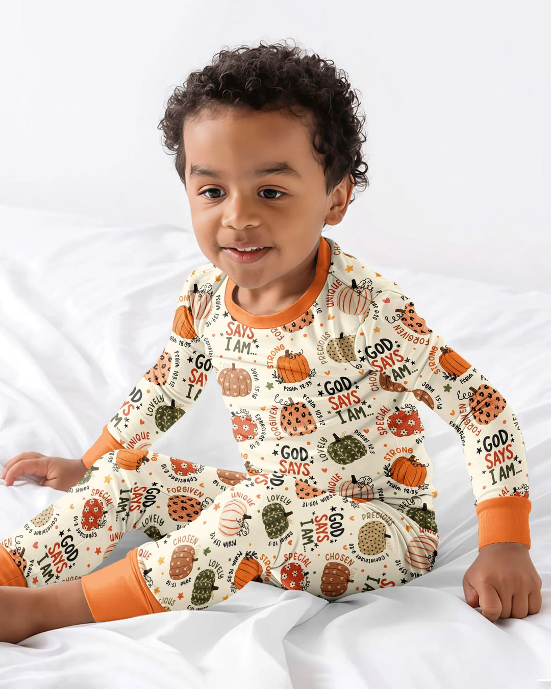Fall God Says I Am Bamboo Two Piece Long Sleeve Pajama Set