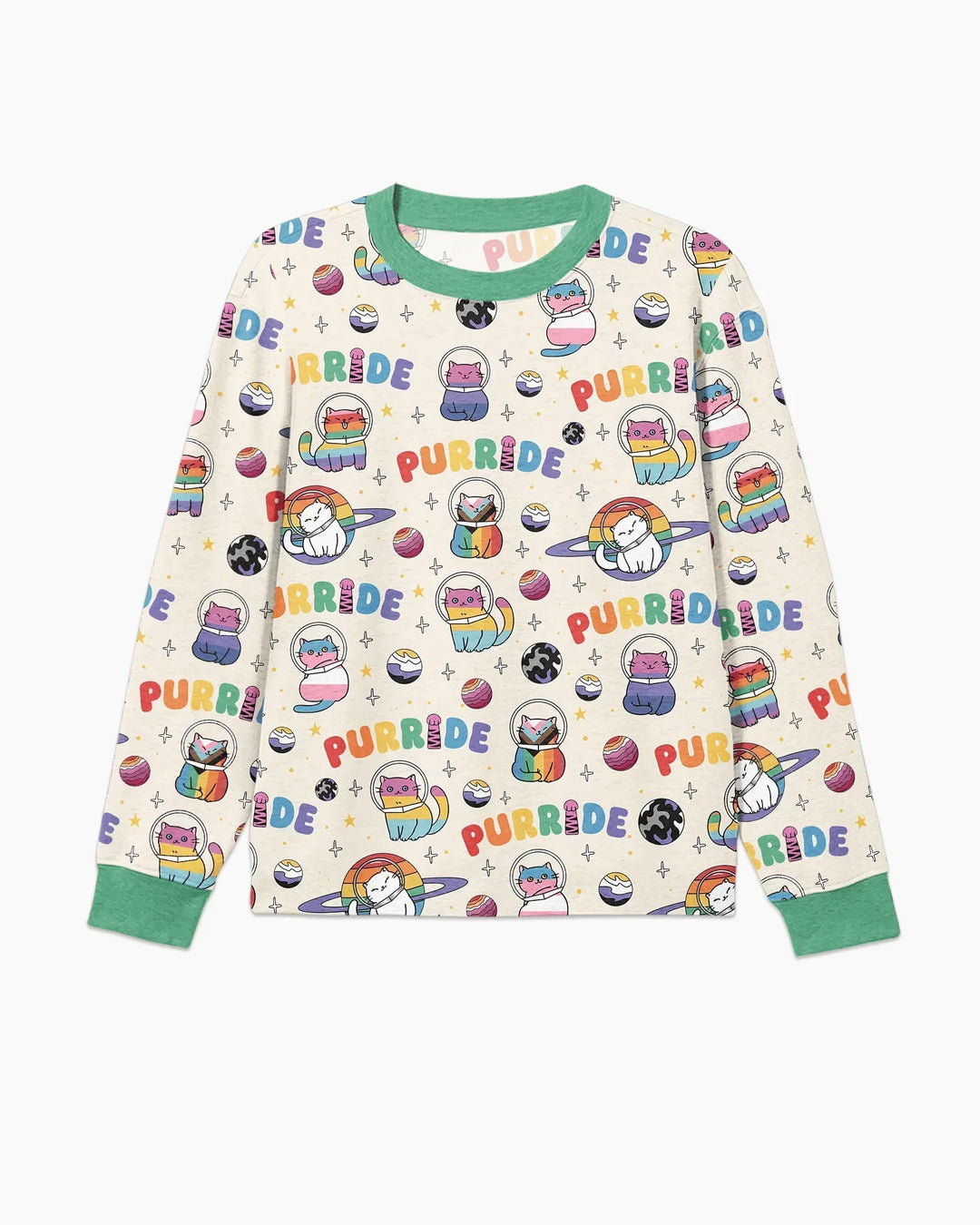 Rainbow Space Cats Family Matching Bamboo Men's Pajama Set