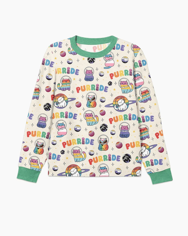 Rainbow Space Cats Family Matching Bamboo Men's Pajama Set