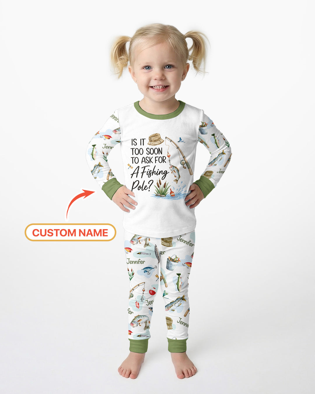 Is It Too Soon To Ask For A Fishing Pole Bamboo Two Piece Long Sleeve Pajama Set