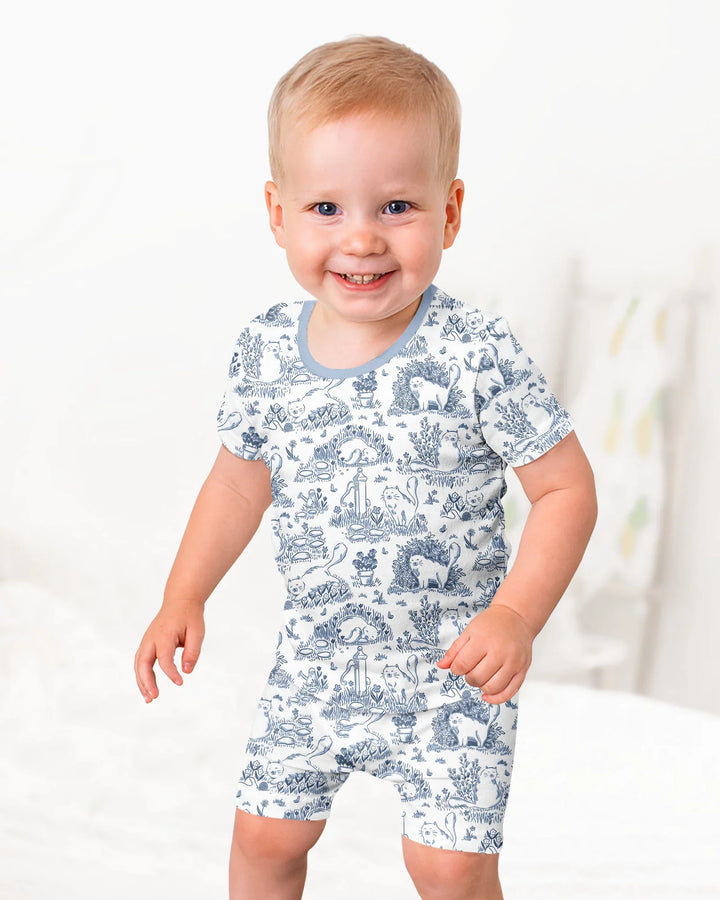 Template Zweiteiliges Pyjama-Set mit kurzen Ärmeln und Shorts