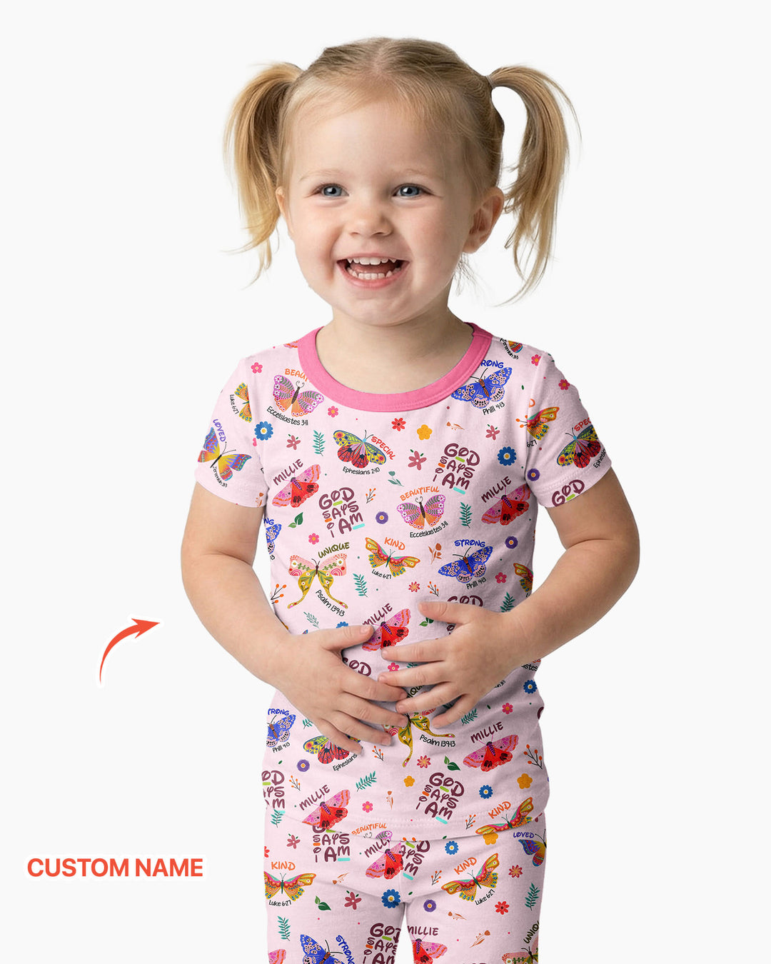 Zweiteiliges, kurzärmliges Pyjama-Set mit Marienkäfern