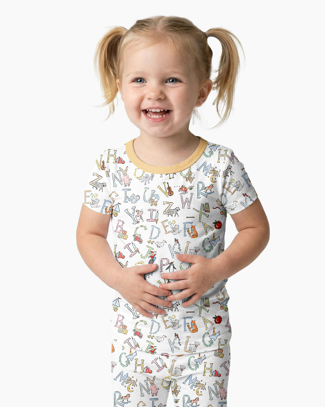 ABC Whimsy Bamboo Two Piece Short Sleeve Pajama Set