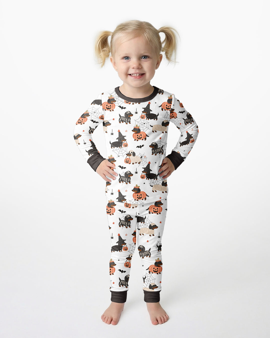 Howl-O-Weenie Dachshund Two Piece Long Sleeve Pajama Set