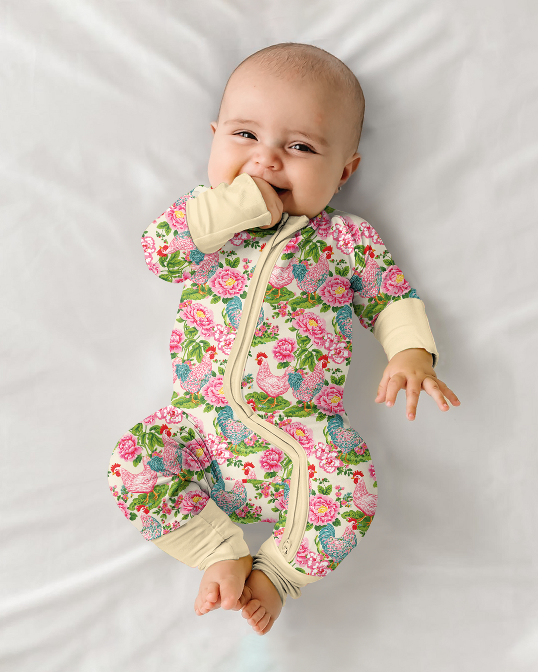 Chicken and Peony Mommy And Me Matching Bamboo Convertible Zippy