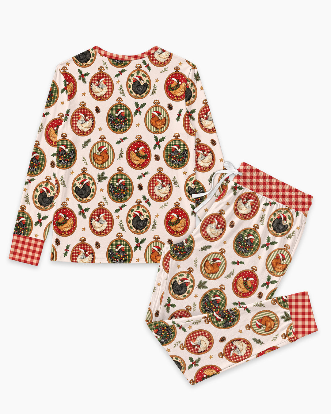 Chicken Merry Clucking Christmas Bamboo Women Pajama Set