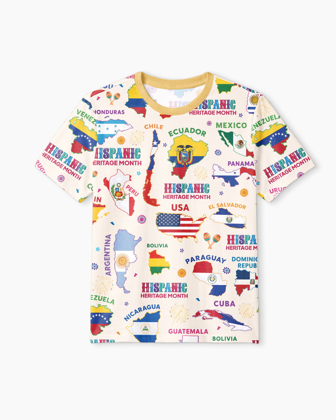 Hispanic Heritage Month Country Flags Bamboo Men Short Sleeve Short Pajama Set