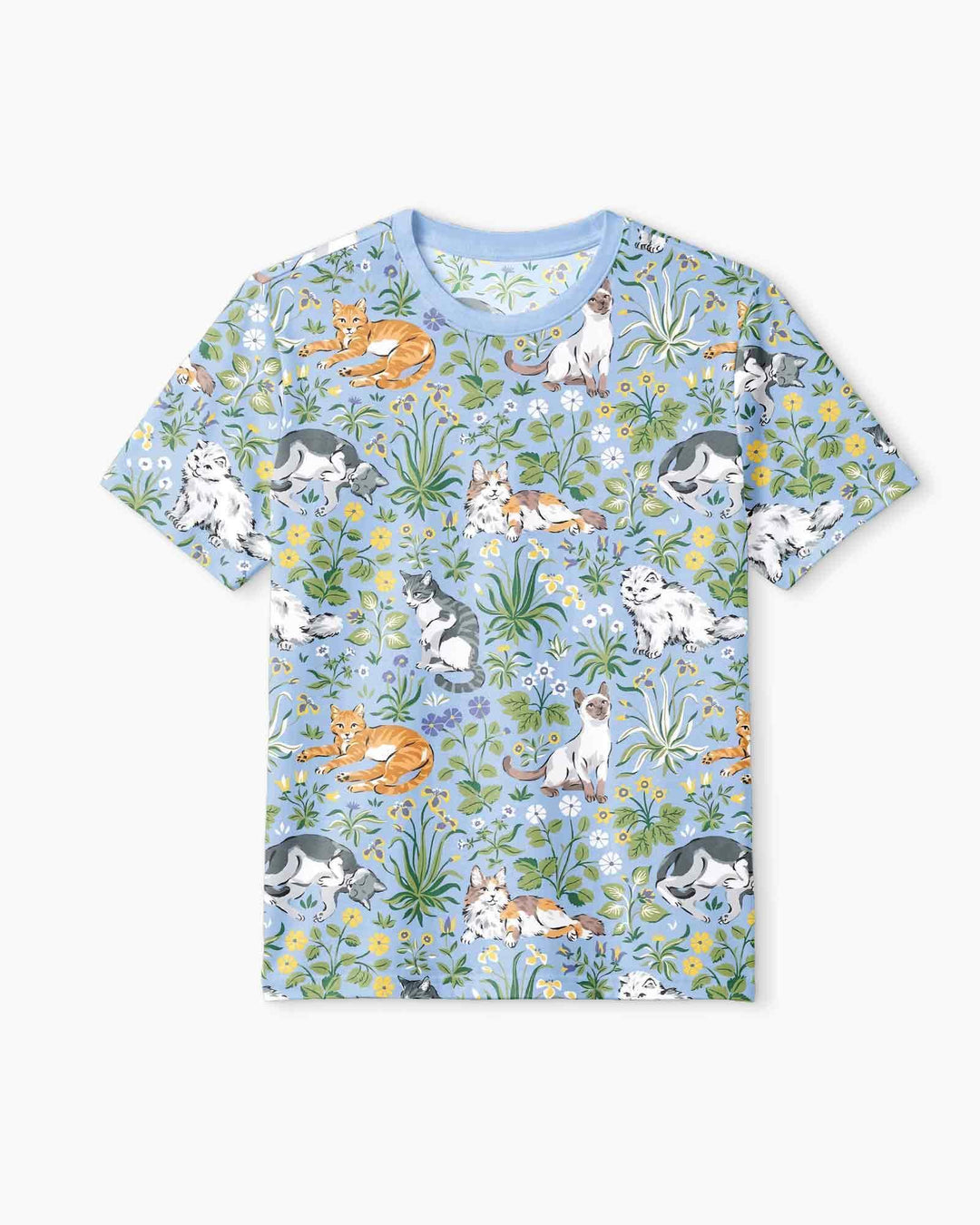 Kitten Garden Family Matching Bamboo Men Short Sleeve Short Pajama Set
