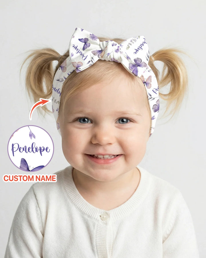 Custom Name Lilac Bloom Headband