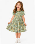 Boho Witchy Celestial Magic Floral Bamboo Twirl Dress