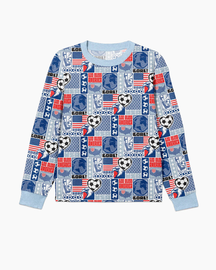 World Soccer God Bless America Bamboo Men's Pajama Set