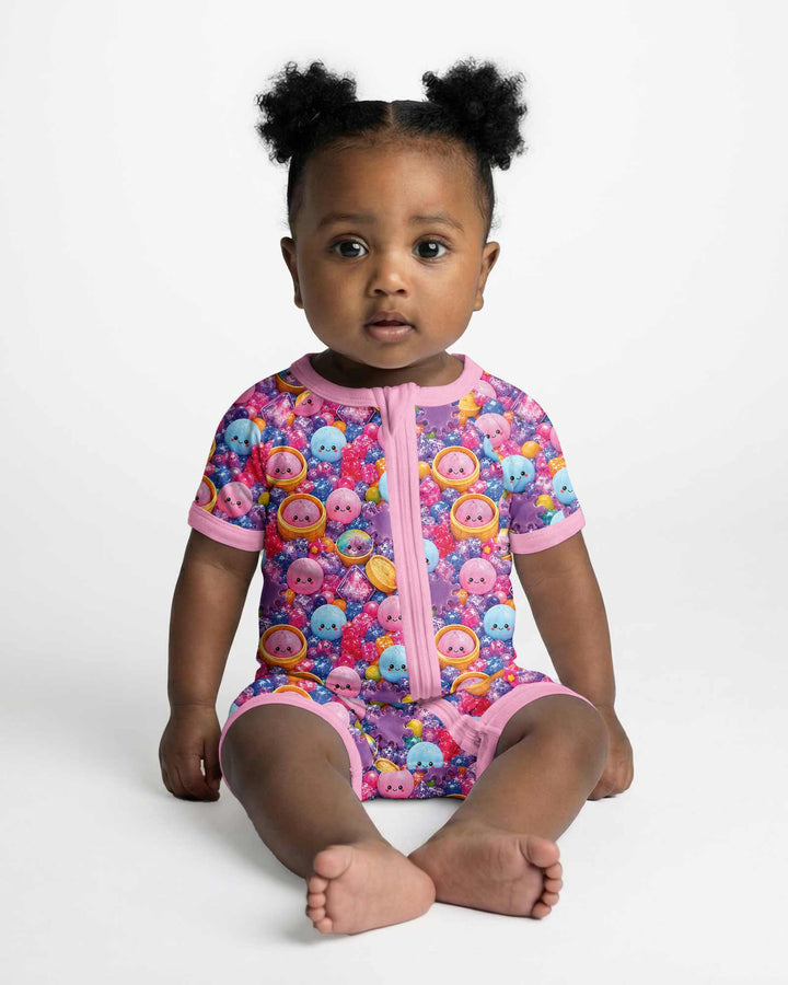 Rainbow Glitter Dumplings Bamboo Shorty Zippy