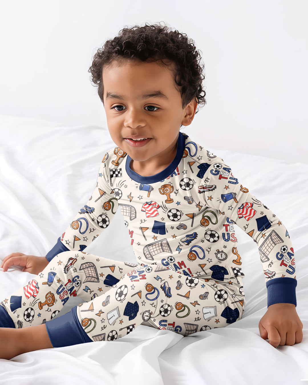 Soccer Go Team USA Bamboo Two Piece Long Sleeve Pajama Set