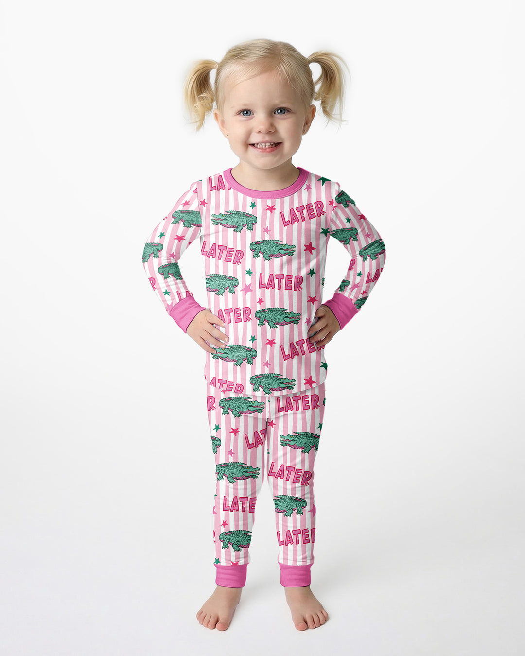 Later Gator After A While Bamboo Two Piece Long Sleeve Pajama Set