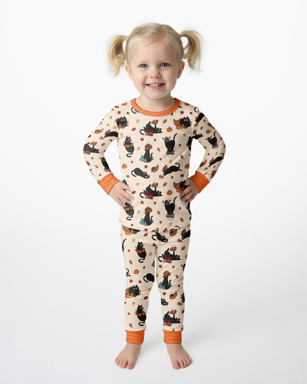 Black Cat Cozy Season Bamboo Two Piece Long Sleeve Pajama Set