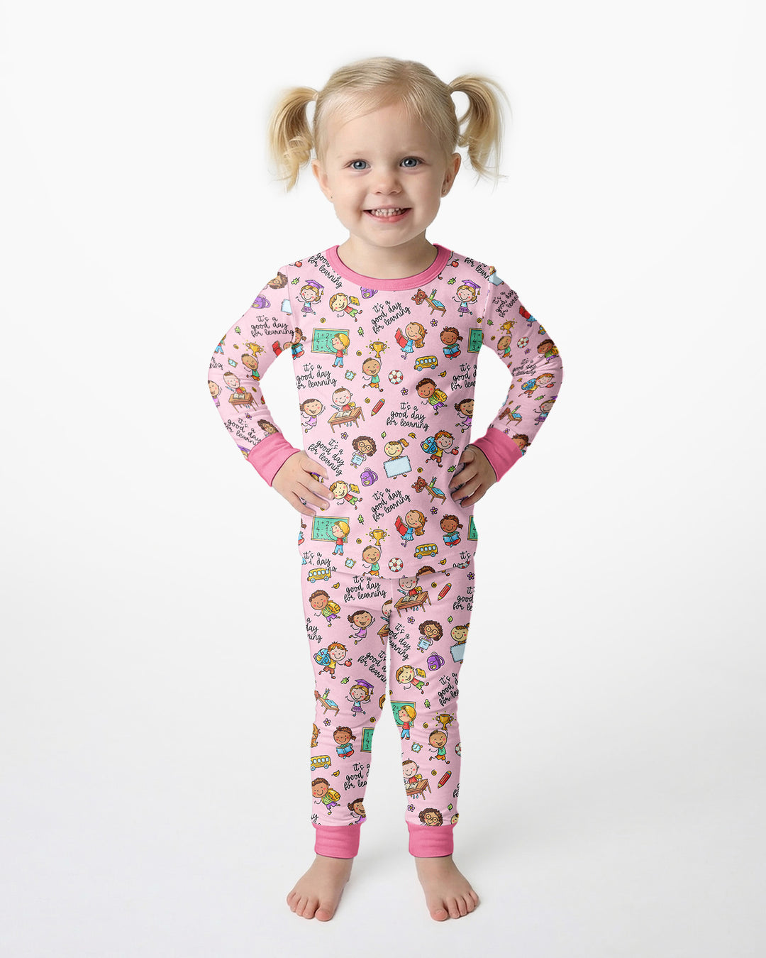 Little Learners Adventure Bamboo Two Piece Long Sleeve Pajama Set