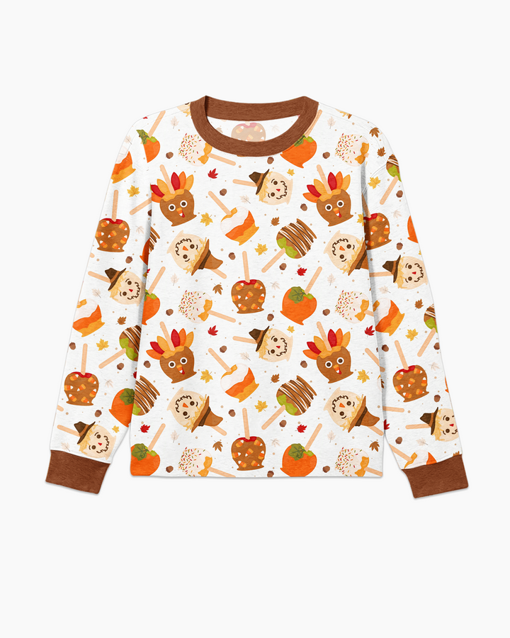 Fall Caramel Apple Family Matching Bamboo Men's Pajama Set