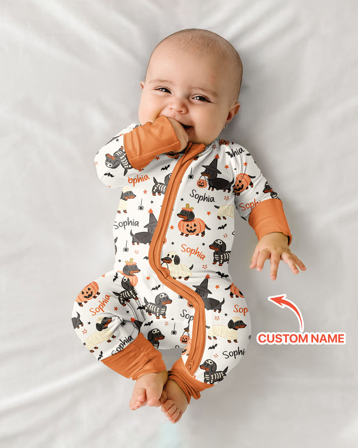 Orange and Black Dachshund Bamboo Convertible Zippy