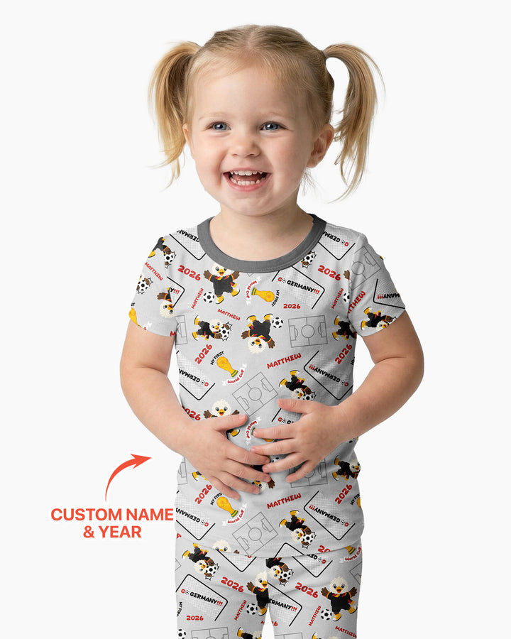 Conjunto de pijama de dos piezas de bambú de manga corta, plantilla personalizada