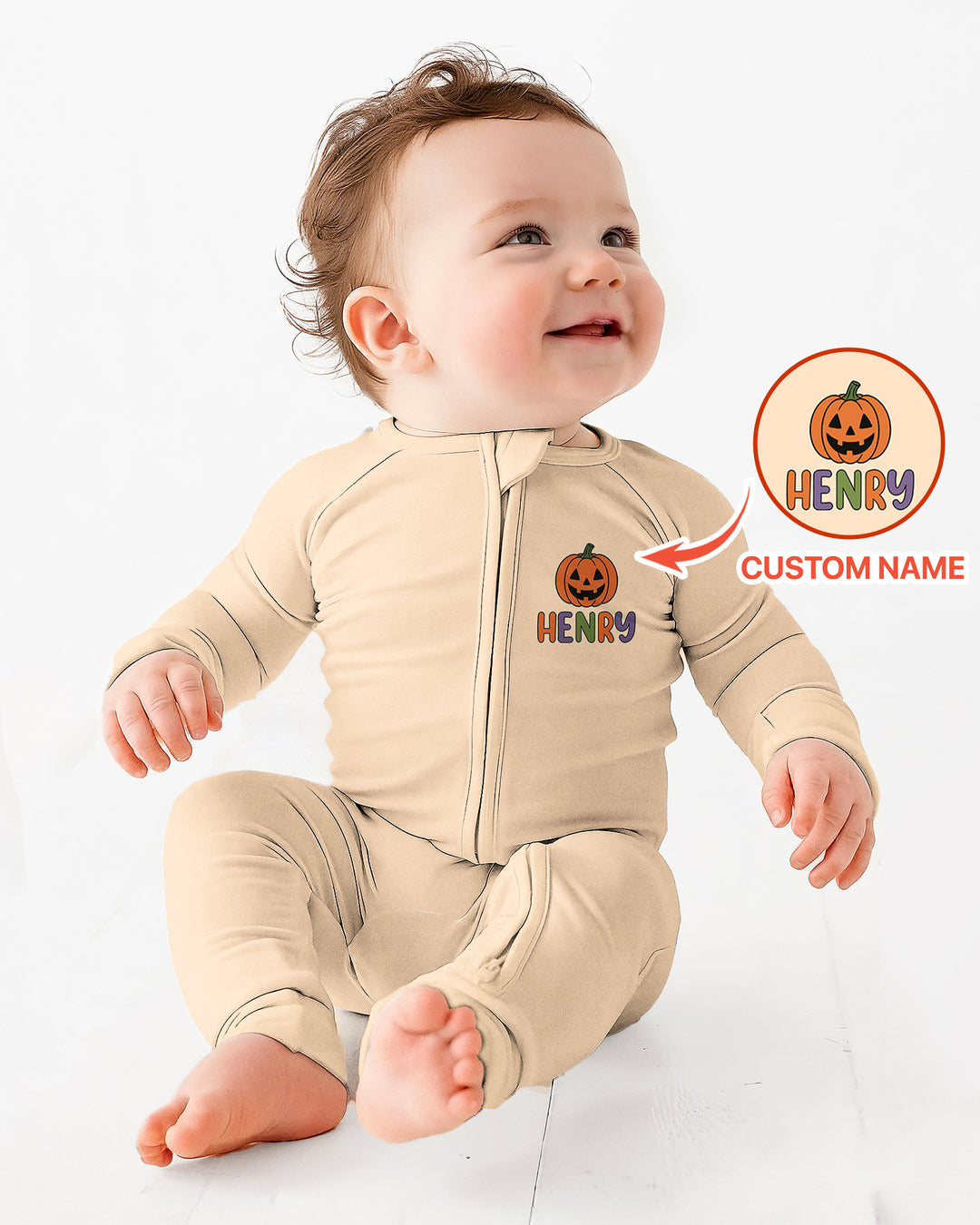 Personalized Halloween First Birthday Baby One Spooky Dude Bamboo Convertible Zippy
