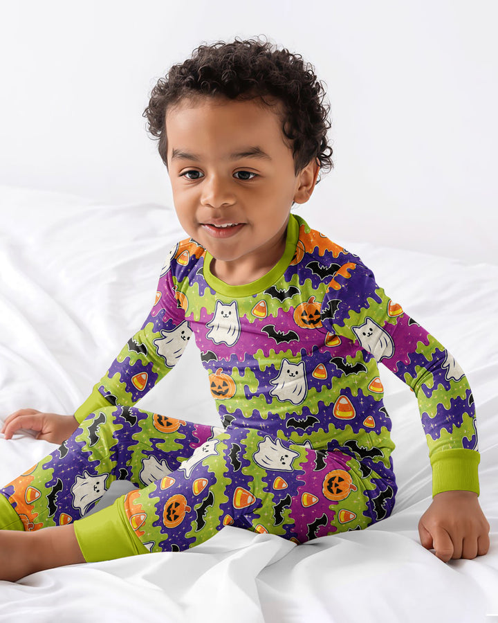 Spooky Slime Cuties Bamboo Two Piece Long Sleeve Pajama Set