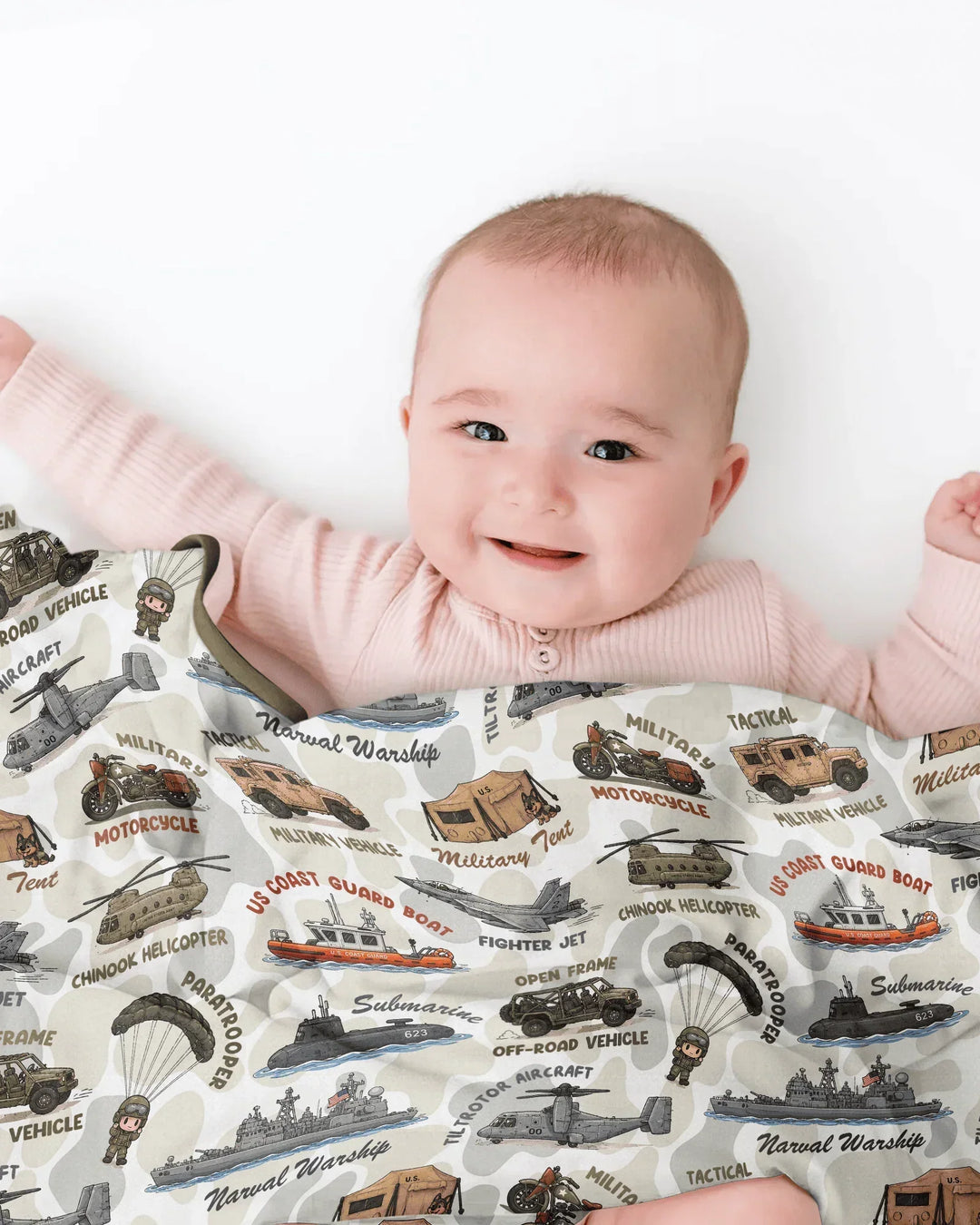 Little Hero Military Family Matching Bamboo Blanket