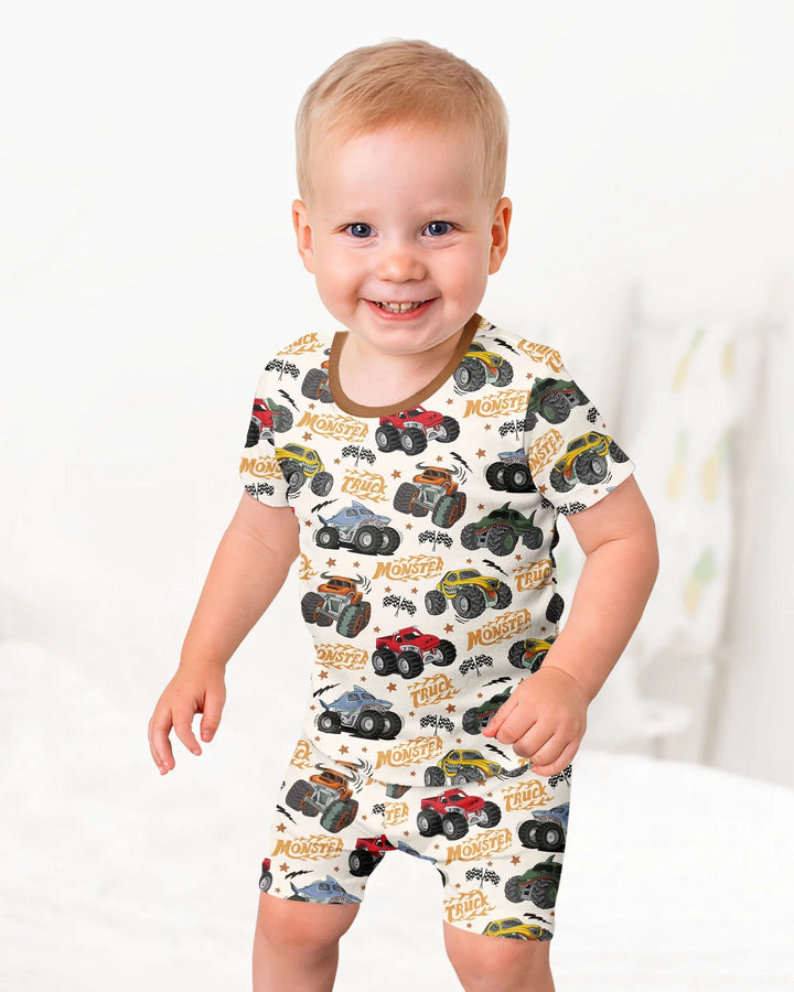 Schlafanzug-Set zweiteilig, kurze Ärmel, kurze Hose, Bambus
