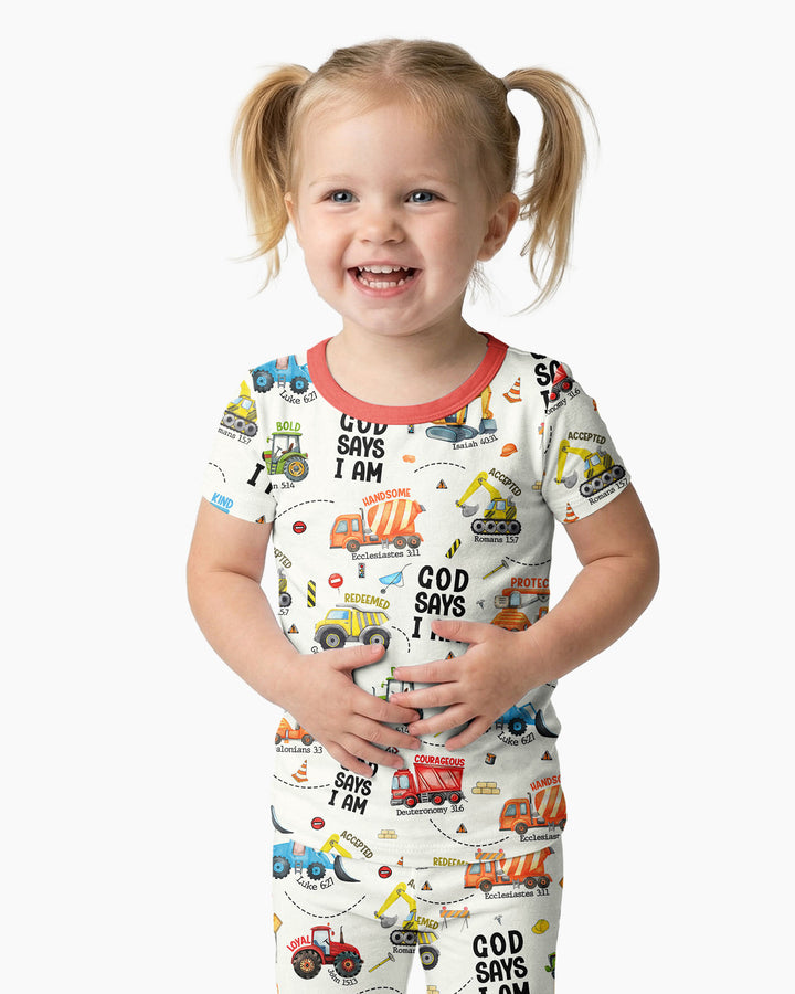 God Says I Am Bamboo Two Piece Short Sleeve Pajama Set