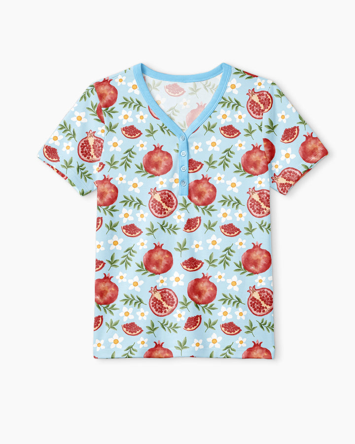 Pomegranate Garden Joy Family Matching Bamboo Women Short Sleeve Short Pajama Set