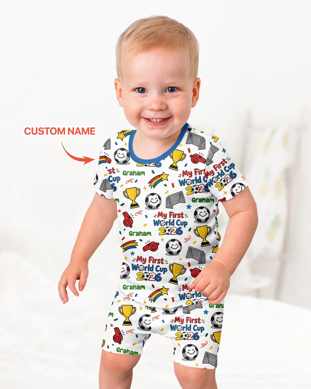 Pijama de bambú de dos piezas de manga corta con pantalón corto, plantilla personalizada