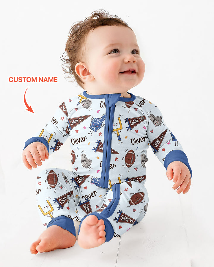 Custom Name Football Game Day Bamboo Convertible Zippy