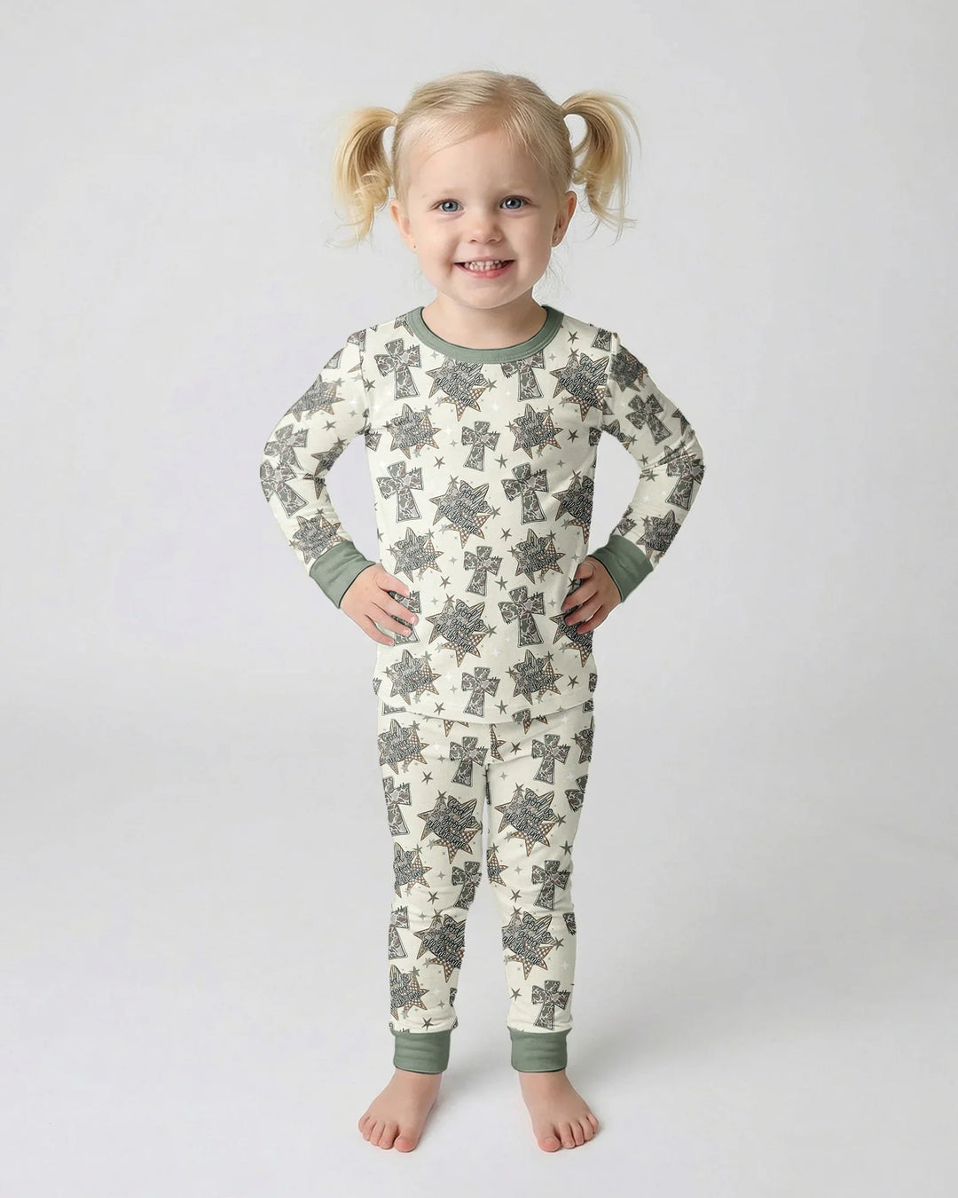 Conjunto de pijama de dos piezas de bambú con mangas largas, plantilla PERSONALIZADA