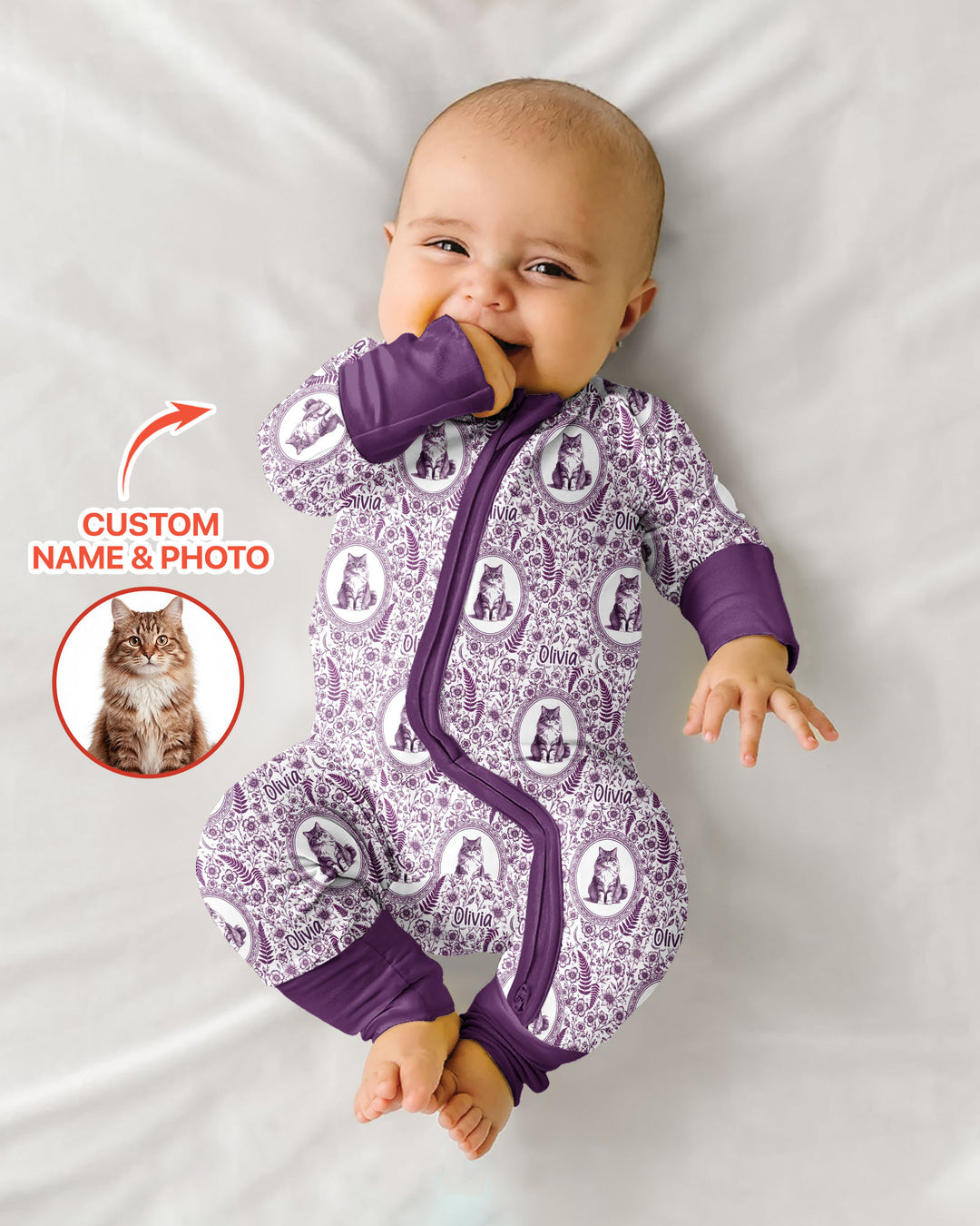 Custom Pet Photo Chinoiserie Garden Bamboo Convertible Zippy