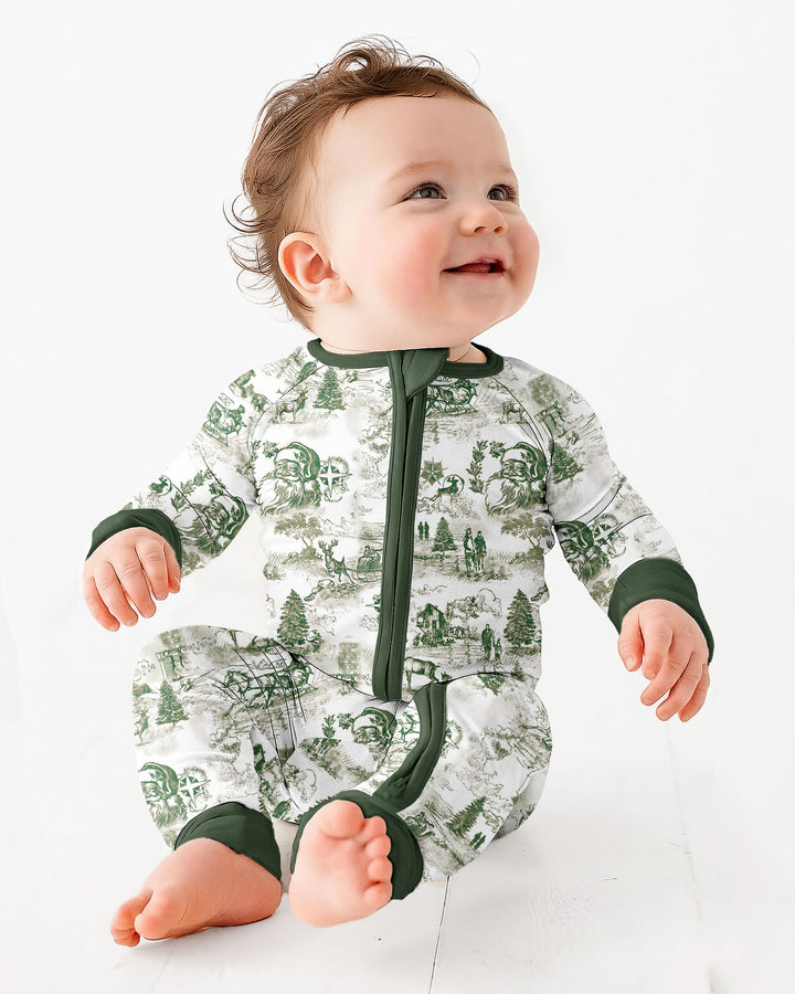Merry Christmas Toile  Bamboo Convertible Zippy