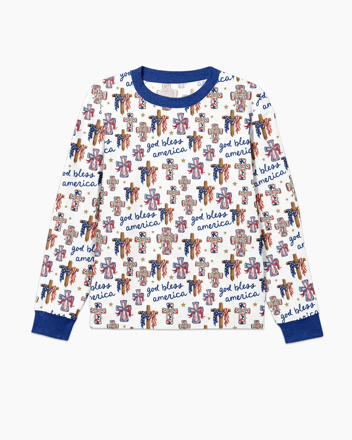 God Bless America Family Matching Bamboo Men's Pajama Set