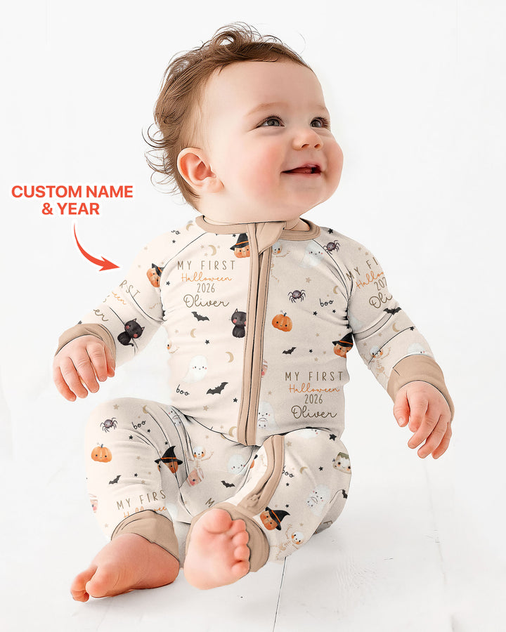 Personalised Baby First Halloween Bamboo Convertible Zippy