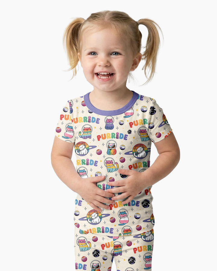 Conjunto de pijama de dos piezas de manga corta de bambú