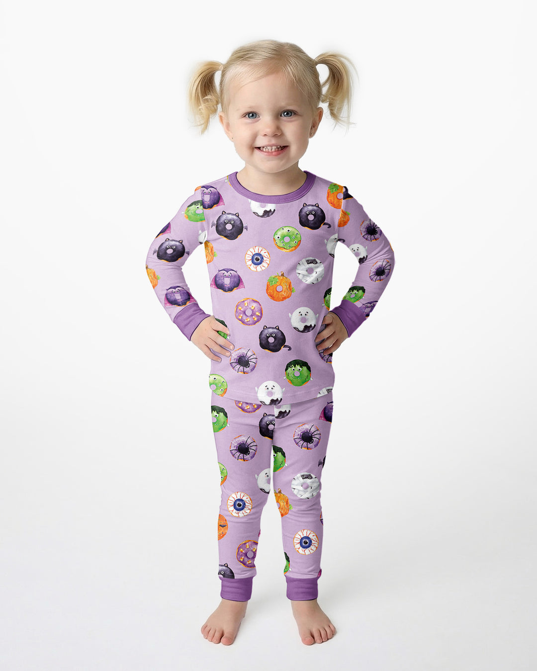 Spooky Donut Bamboo Two Piece Long Sleeve Pajama Set
