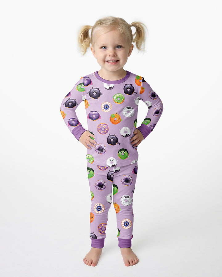 Spooky Donut Bamboo Two Piece Long Sleeve Pajama Set