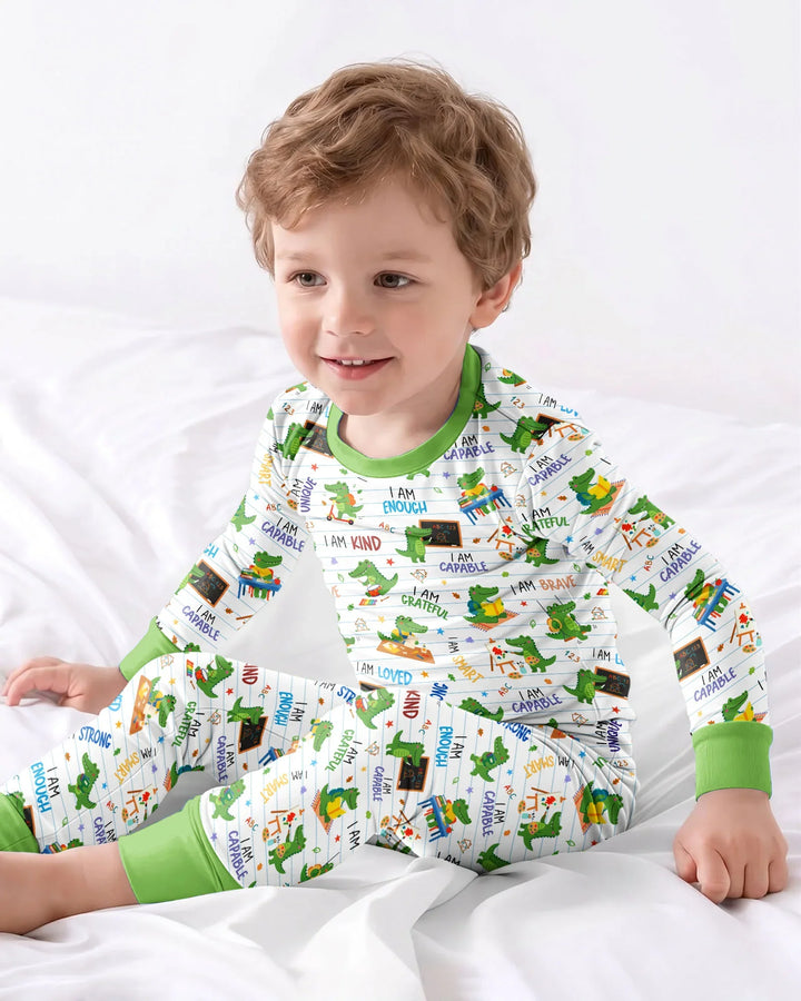 Zweiteiliges Langarm-Pyjama-Set mit Sommerfrüchten